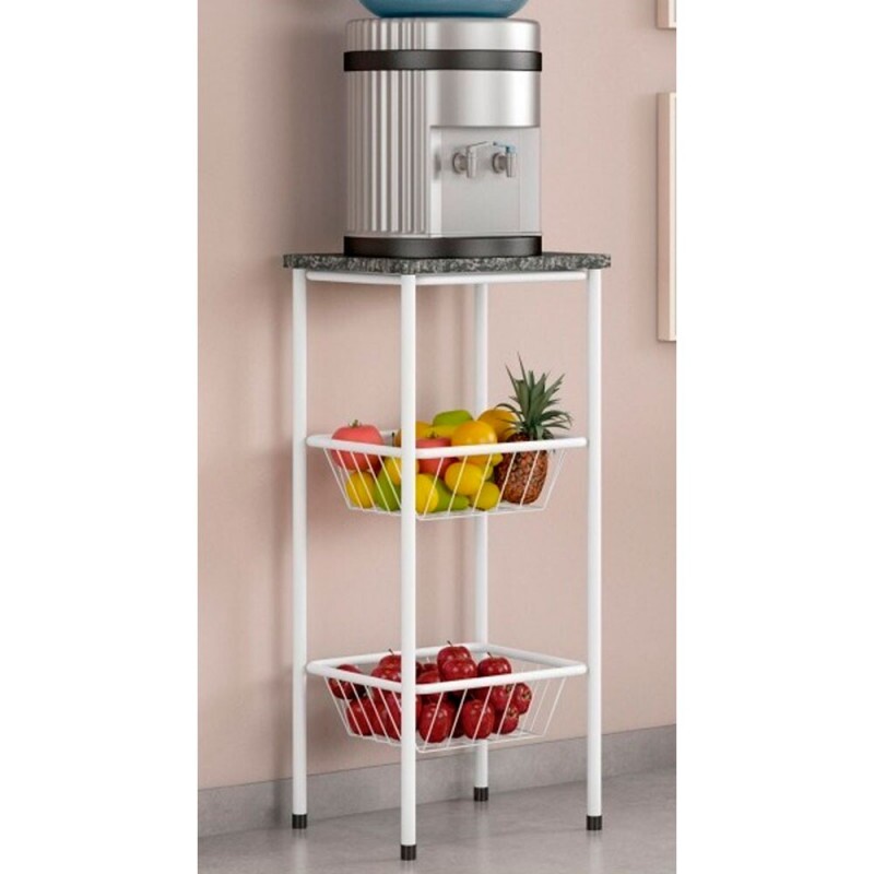 FRUTEIRA SERRA TUBOS 90CM C/GRANITO 2 CESTAS BRANCO