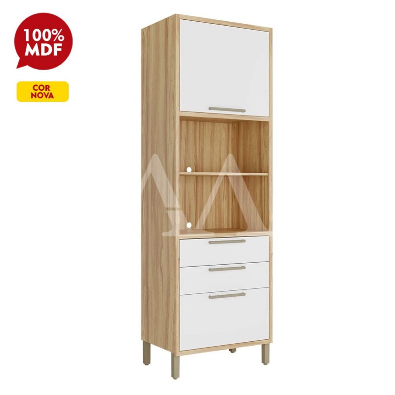 TORRE QUENTE 2P ABRIR 2G RONIPA P/ 2 FORNOS SYRAH 220CM AMENDOA/BRANCO
