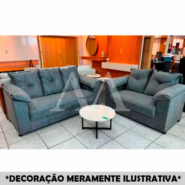 CJ ESTOFADO LIFESPUMA 2/3 LUGARES PAULINHA CINZA CJ ESTOFADO LIFESPUMA 2/3 LUGARES PAULINHA CINZA