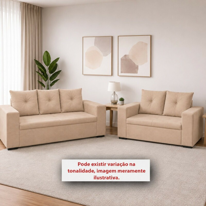 CJ ESTOFADO RG FLEX 2/3 LUGARES TURIM BEGE