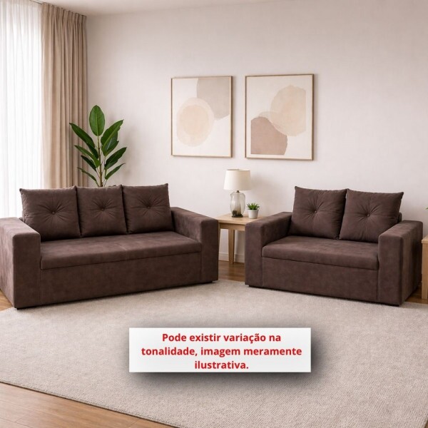 CJ ESTOFADO RG FLEX 2/3 LUGARES TURIM MARROM CJ ESTOFADO RG FLEX 2/3 LUGARES TURIM MARROM