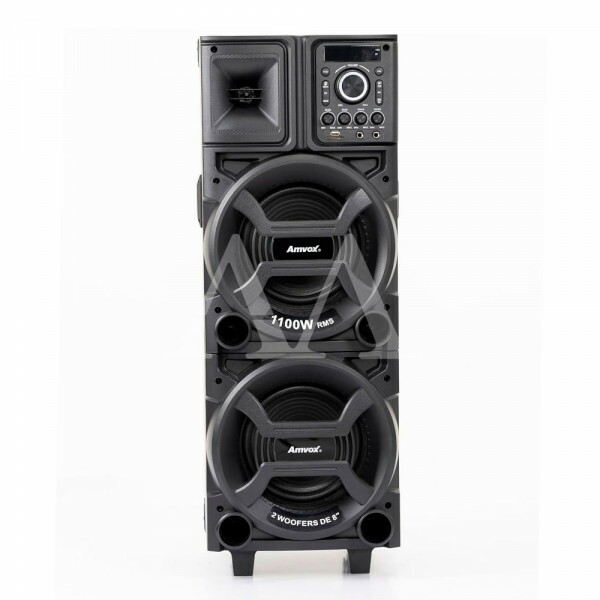 CAIXA DE SOM AMVOX AMPLIFICADORA ACA 1101 DUPLO 8 BLACK 1100 WATS CAIXA DE SOM AMVOX AMPLIFICADORA ACA 1101 DUPLO 8 BLACK 1100 WATS