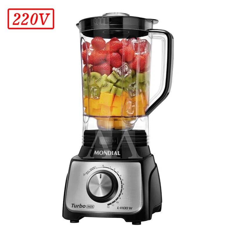 LIQUIDIFICADOR MONDIAL L-1100 BI 12 VEL 220V PRETO/INOX LIQUIDIFICADOR MONDIAL L-1100 BI 12 VEL 220V PRETO/INOX