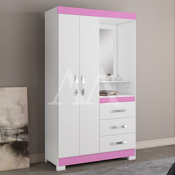 ROUPEIRO 2P. ABRIR 3G C/ ESPELHO NOTAVEL NT 5170 BRANCO NEW/ROSA FLEX ROUPEIRO 2P. ABRIR 3G C/ ESPELHO NOTAVEL NT 5170 BRANCO NEW/ROSA FLEX