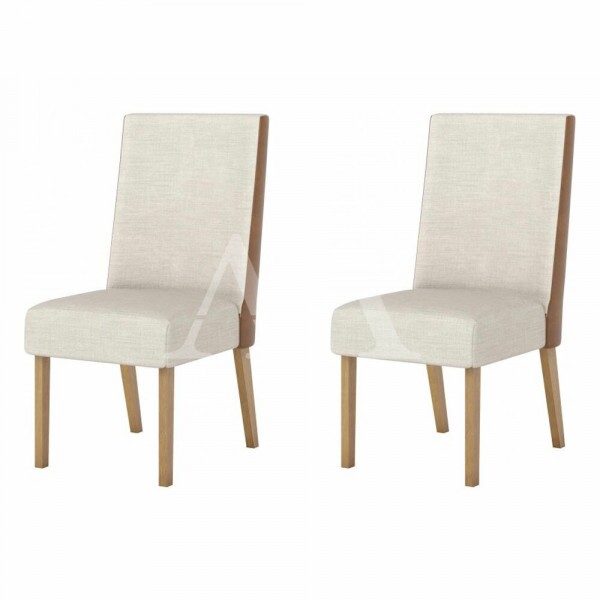 CJ 02 CADEIRAS HENN ANNE TEC/ LINHO NATURE/COURANO CJ 02 CADEIRAS HENN ANNE TEC/ LINHO NATURE/COURANO