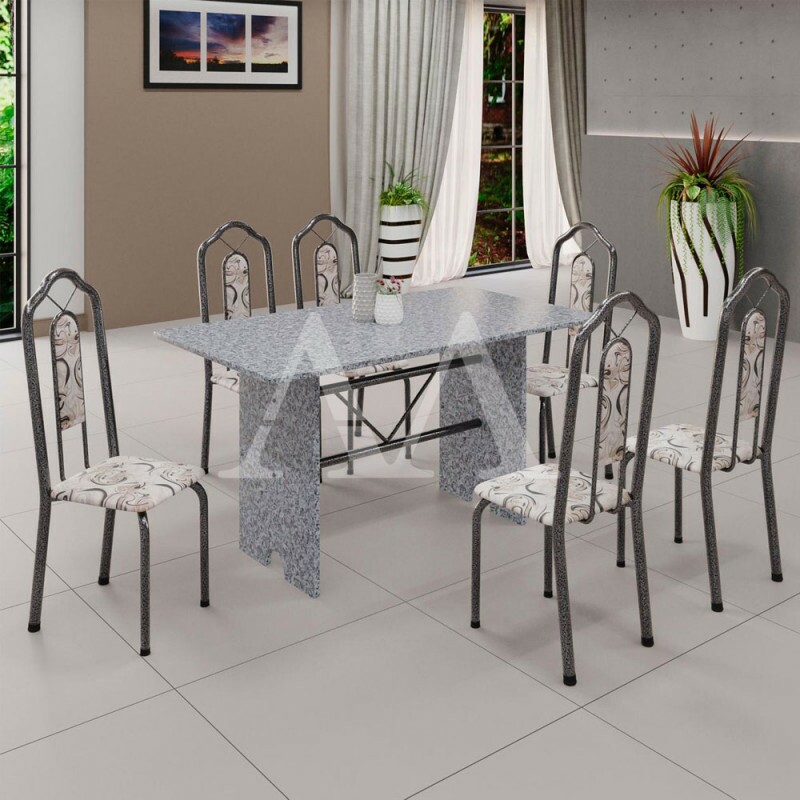 CJ MESA 6C SOMA BIANCA 140X75 RETANGULAR ARABESCO PRATA GRANITO OCRE CJ MESA 6C SOMA BIANCA 140X75 RETANGULAR ARABESCO PRATA GRANITO OCRE