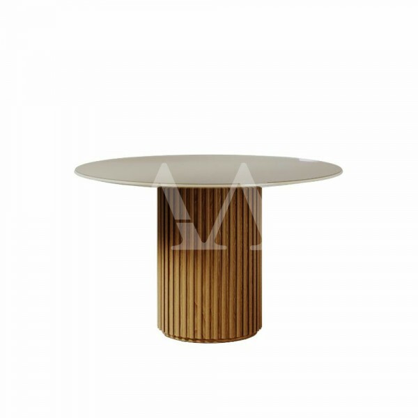 MESA IMCAL LIVING 1.35 C/VIDRO REDONDA OFF WHITE/CINAMOMO MESA IMCAL LIVING 1.35 C/VIDRO REDONDA OFF WHITE/CINAMOMO