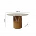 MESA IMCAL LIVING 1.35 C/VIDRO REDONDA OFF WHITE/CINAMOMO MESA IMCAL LIVING 1.35 C/VIDRO REDONDA OFF WHITE/CINAMOMO