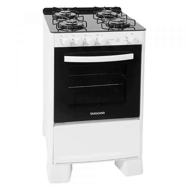 FOGAO 4B SUGGAR PISO COOK GLASS MESA VIDRO BRANCO FGVCG410BR
