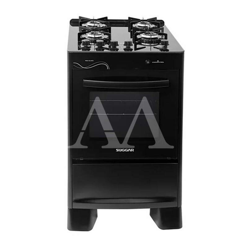 FOGAO 4B SUGGAR PISO NEO GLASS MESA VIDRO PRETO FOGAO 4B SUGGAR PISO NEO GLASS MESA VIDRO PRETO