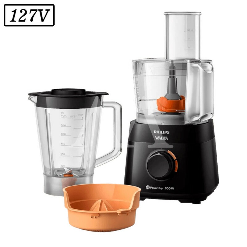 MULTIPROCESSADOR PHILIPS WALITA POWERCHOP 2 VEL 600W 127V PRETO MULTIPROCESSADOR PHILIPS WALITA POWERCHOP 2 VEL 600W 127V PRETO