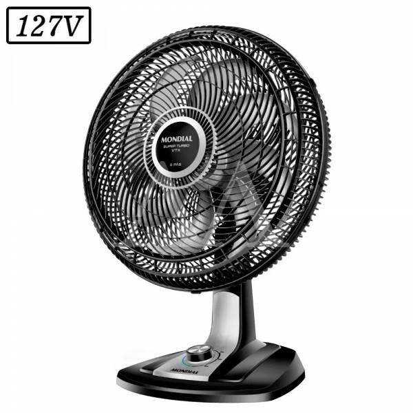 VENTILADOR MONDIAL VTX-40-8P SUPER TURBO 40CM 8 PAS 3 VEL 127V PRETO VENTILADOR MONDIAL VTX-40-8P SUPER TURBO 40CM 8 PAS 3 VEL 127V PRETO
