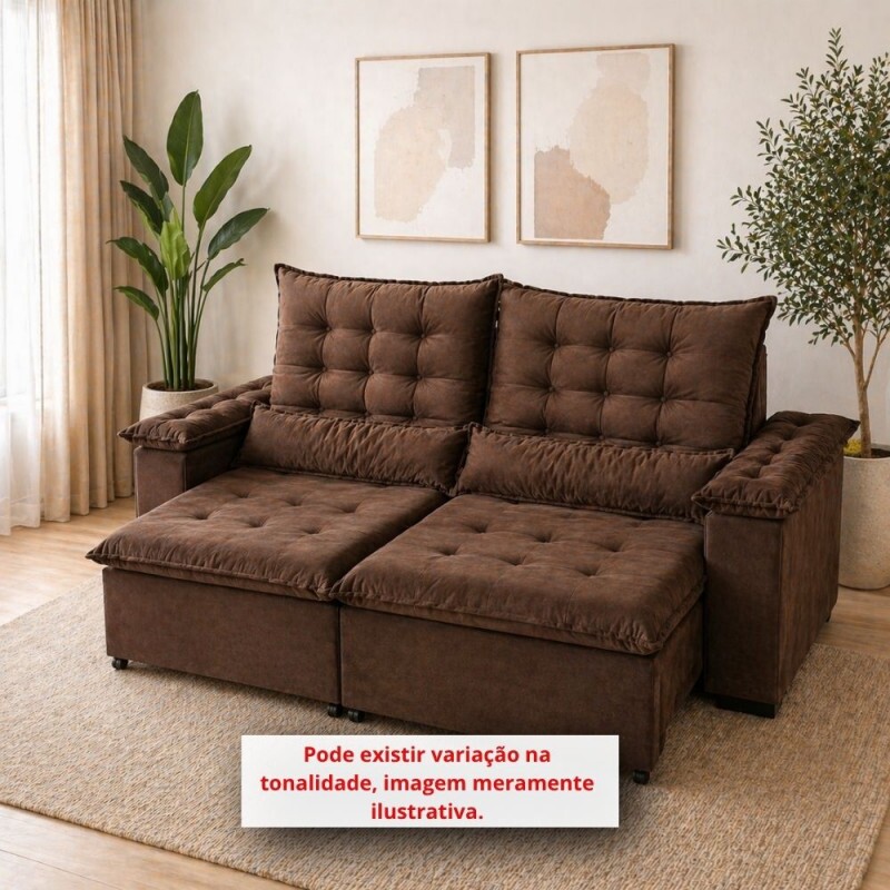 ESTOFADO RG VENEZA RETRATIL 2.20 MARROM INCA 17 ESTOFADO RG VENEZA RETRATIL 2.20 MARROM INCA 17