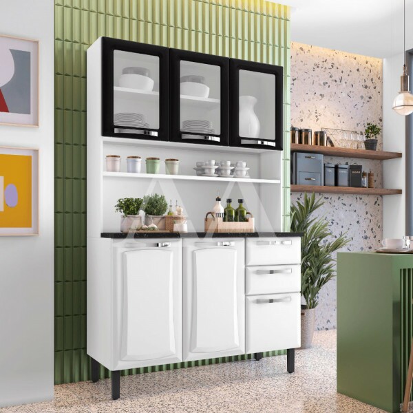 KIT 6P 2G ITATIAIA PRATIKA 120CM BRANCO/PRETO 1819 KIT 6P 2G ITATIAIA PRATIKA 120CM BRANCO/PRETO 1819