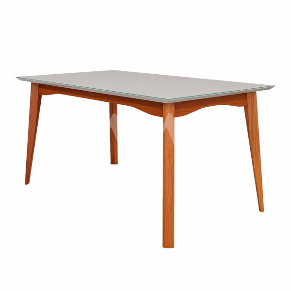MESA AGN ALICE RETANGULAR 156X90 C/VIDRO MADEIRA/OFF WHITE MESA AGN ALICE RETANGULAR 156X90 C/VIDRO MADEIRA/OFF WHITE