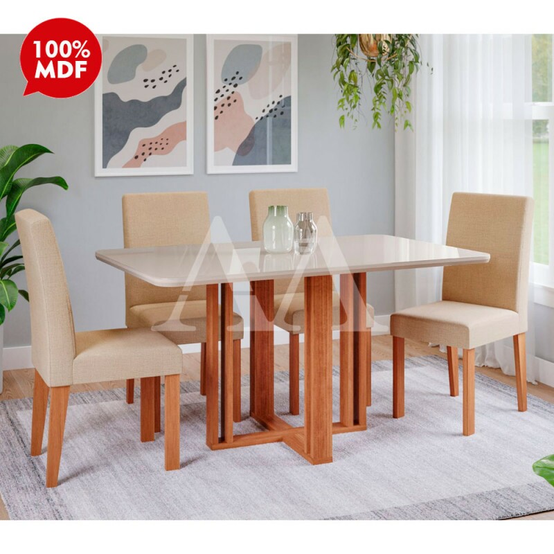 CJ MESA 4C CIMOL FLORA C/VIDRO RETANGULAR 130X80 MAIA CINAMOMO/OFF WHITE/GENGIBRE CJ MESA 4C CIMOL FLORA C/VIDRO RETANGULAR 130X80 MAIA CINAMOMO/OFF WHITE/GENGIBRE