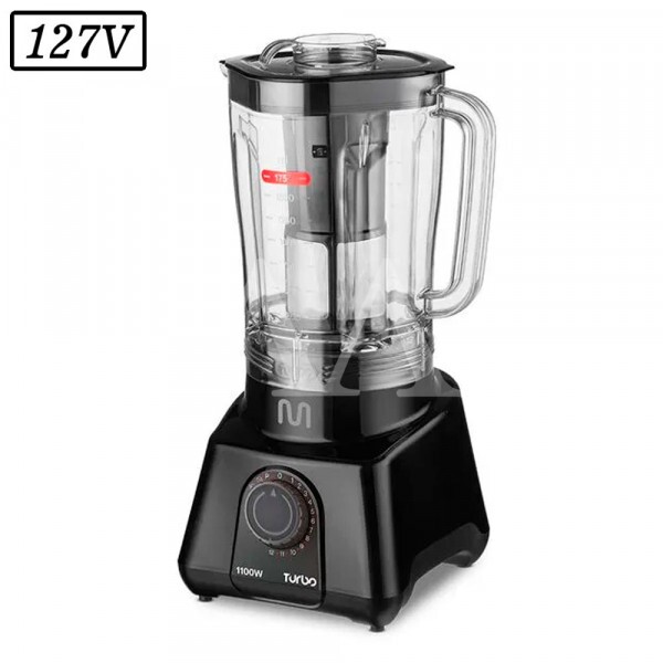 LIQUIDIFICADOR MULTILASER TURBO LQ1101 1100W 12 VEL 127V PRETO LIQUIDIFICADOR MULTILASER TURBO LQ1101 1100W 12 VEL 127V PRETO