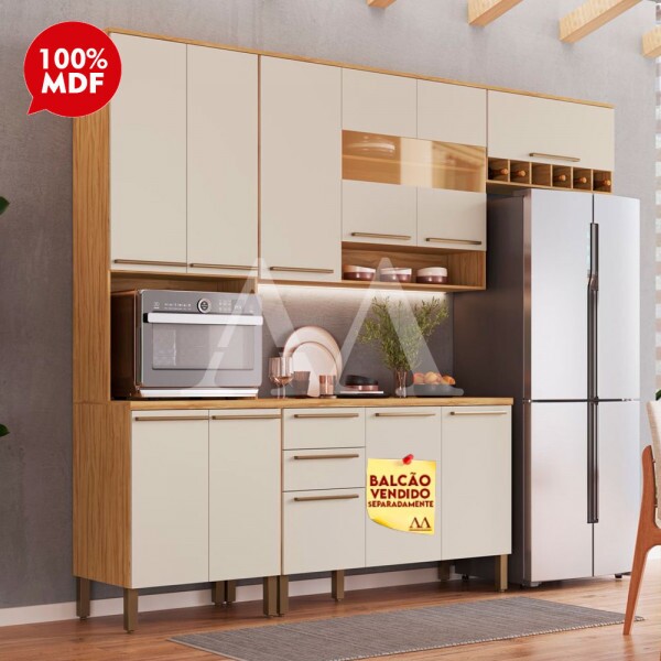 COZINHA RONIPA NAPOLI PRIME TORRE QUENTE AMENDOA/OFF WHITE COZINHA RONIPA NAPOLI PRIME TORRE QUENTE AMENDOA/OFF WHITE