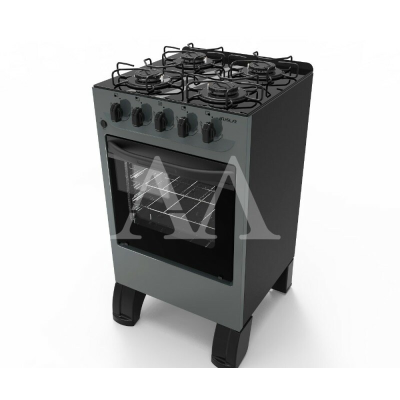 FOGAO 4B BRASLAR CARINA GLASS MESA VIDRO TITANIUM