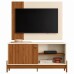 COMBO RACK PAINEL MOBLER 1.2 WOOD PEROLA METALIZADO/CINAMOMO MEL