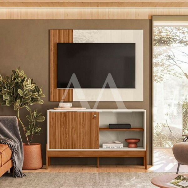 COMBO RACK PAINEL MOBLER 1.2 WOOD CINAMOMO MEL/OFF WHITE COMBO RACK PAINEL MOBLER 1.2 WOOD CINAMOMO MEL/OFF WHITE