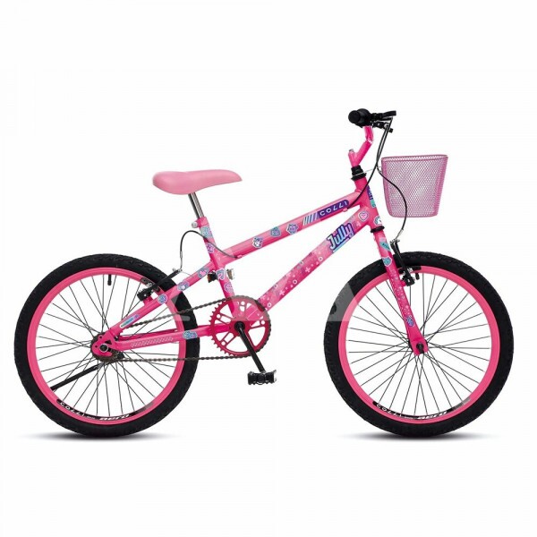 BICICLETA COLLI JULLY ARO 20 S/MARCHA C/CESTO ROSA NEON BICICLETA COLLI JULLY ARO 20 S/MARCHA C/CESTO ROSA NEON
