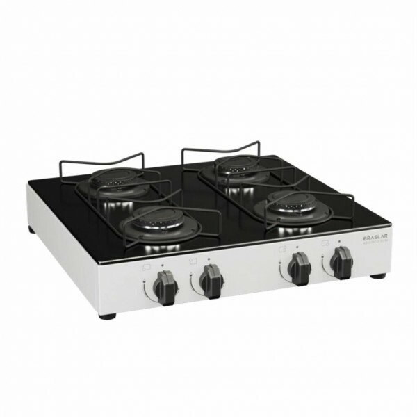 FOGAO 4B BRASLAR COOKTOP ASIATICO GLASS BRANCO