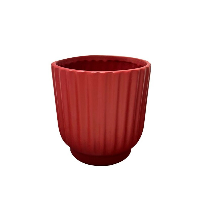 CACHEPOT CERAMICA ROMA PEQUENO 16CM CARMIM CACHEPOT CERAMICA ROMA PEQUENO 16CM CARMIM