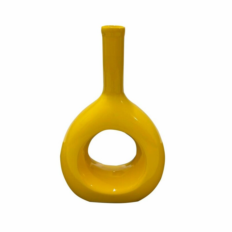 GARRAFA CERAMICA SANTORINI M AMARELO GARRAFA CERAMICA SANTORINI M AMARELO