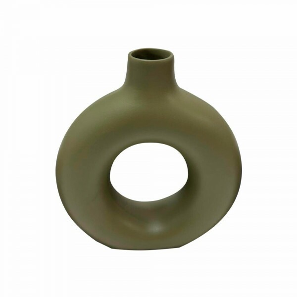 GARRAFA CERAMICA DONUTS P VERDE MUSGO GARRAFA CERAMICA DONUTS P VERDE MUSGO