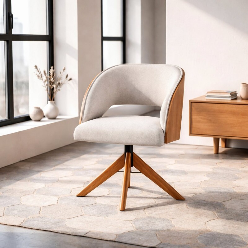 POLTRONA CEL MOVEIS GIRATORIA RAISSA TEC 178 CINAMOMO