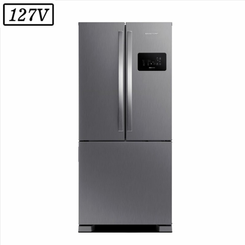 REFRIGERADOR BRASTEMP DOMEST BRO85AK FROST FREE 3 PORTAS 554L 127V INOX