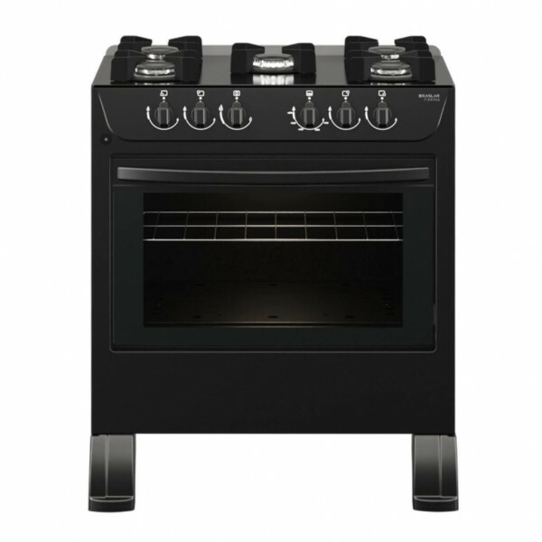 FOGAO 5B BRASLAR CARINA FRONT MESA VIDRO BLACK