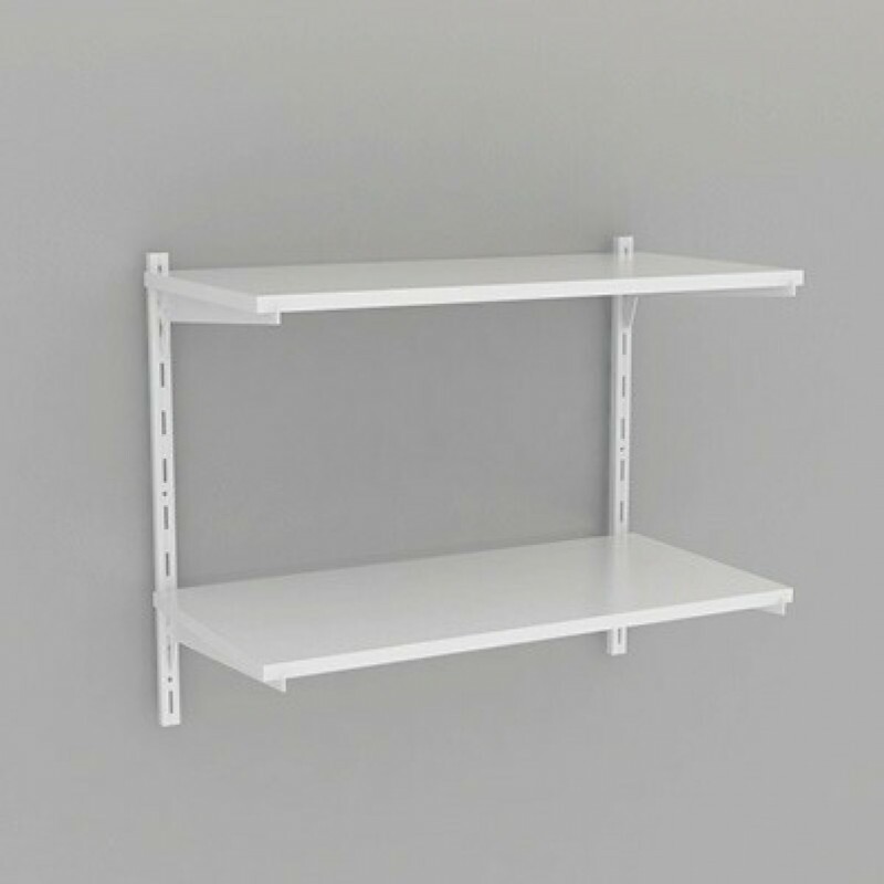 KIT 2 PRATELEIRA BRASFORMA MULTIUSO 60X30 C/TRILHO BRANCO