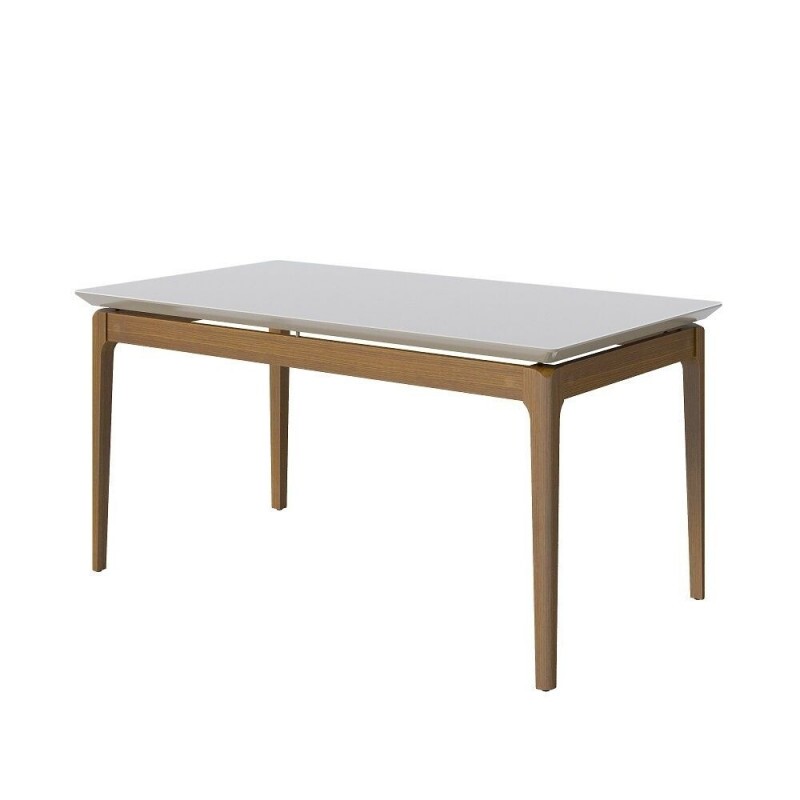 MESA IMCAL WIND 2.2 C/ VIDRO RETANGULAR OFF WHITE/CINAMOMO MESA IMCAL WIND 2.2 C/ VIDRO RETANGULAR OFF WHITE/CINAMOMO