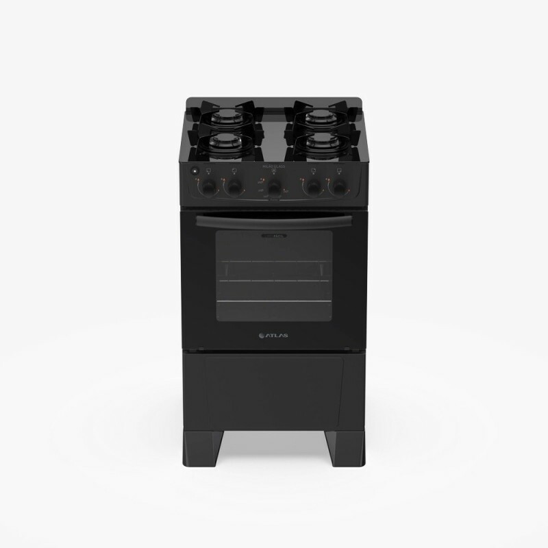 FOGAO 4B ATLAS MILAO GLASS PRETO 25